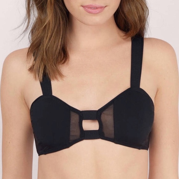 BEACH RIOT SLATE BLACK MESH BIKINI TOP - Picture 1 of 8